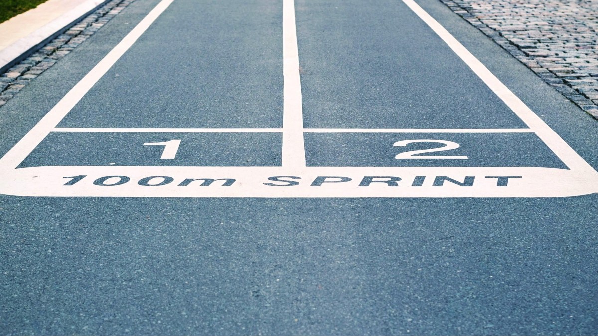 start line for 100 metre sprint